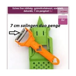   Szíves Duo zöldség-gyümölcshámozó,szeletelő, dekoráló, 7 cm pengével