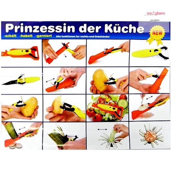  Delux lengővillás hámozó,szeletelő és dekoráló